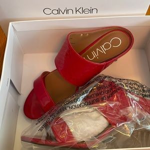 Size 7.5 Calvin Klein Red Cecily Heel